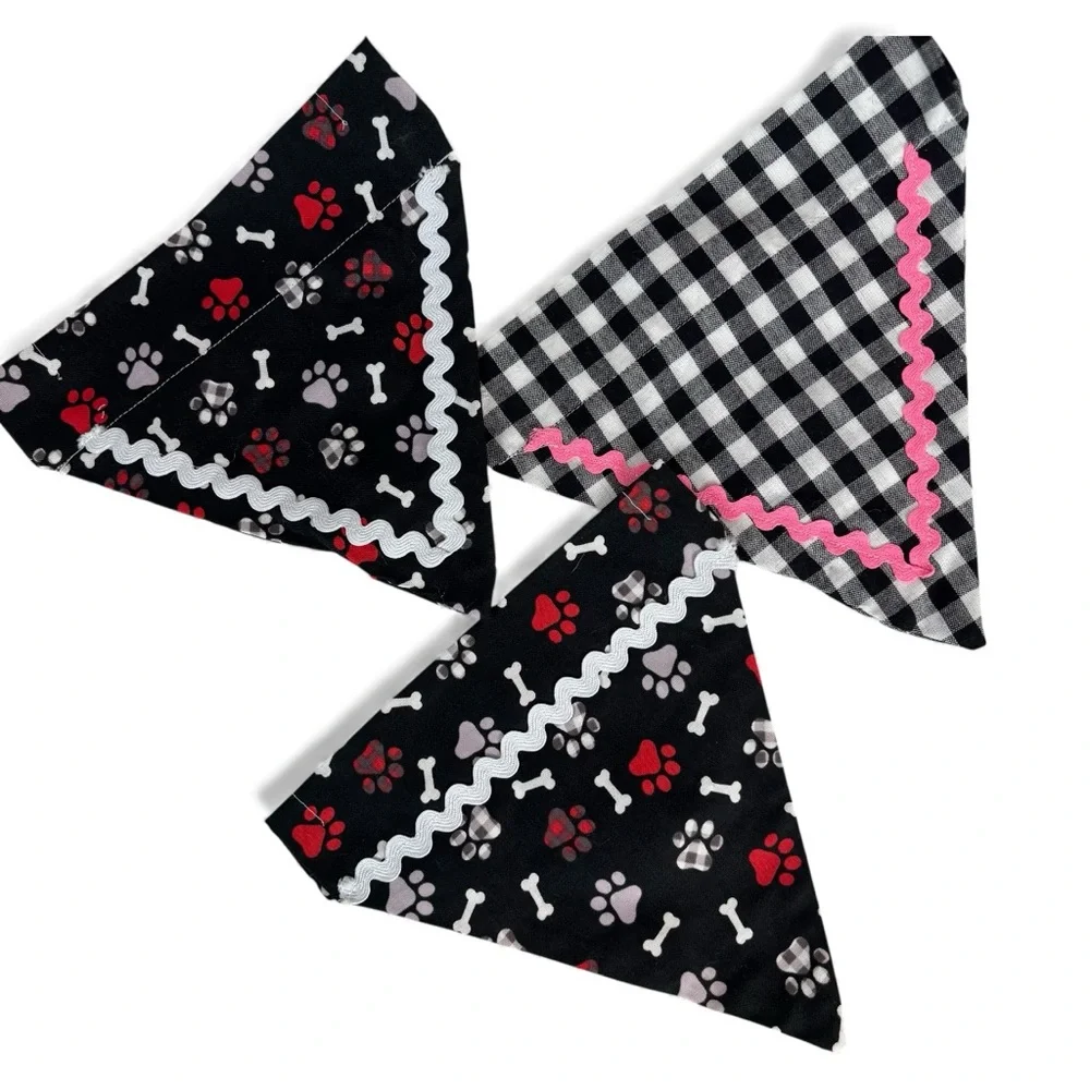 Handmade Christmas Dog Collar Bandanas Set of 3 – Size Small 8